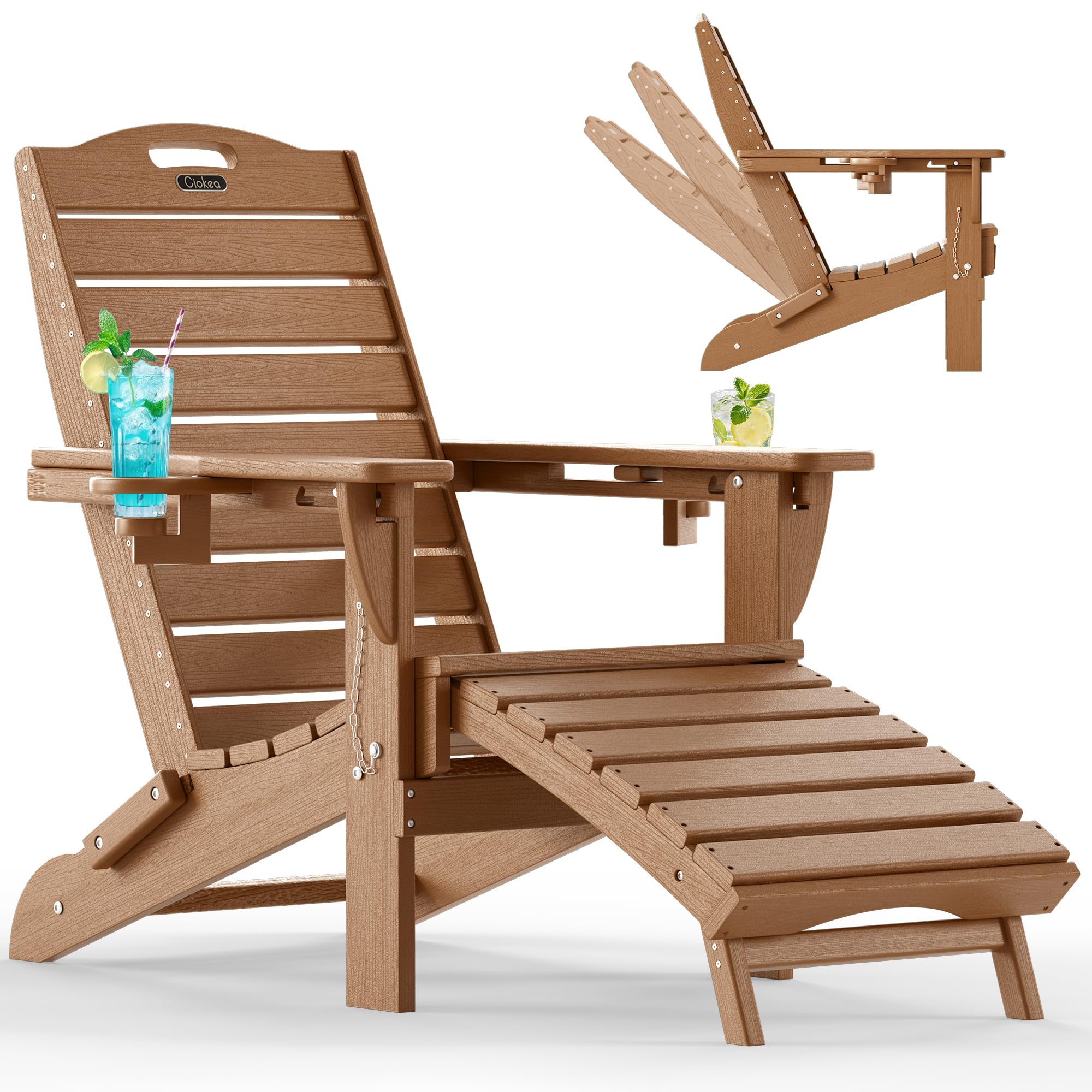 Amazon.com : Ciokea Folding Adirondack Chair with Retractable